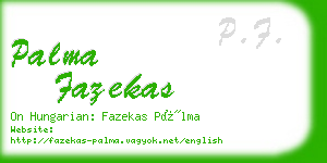 palma fazekas business card